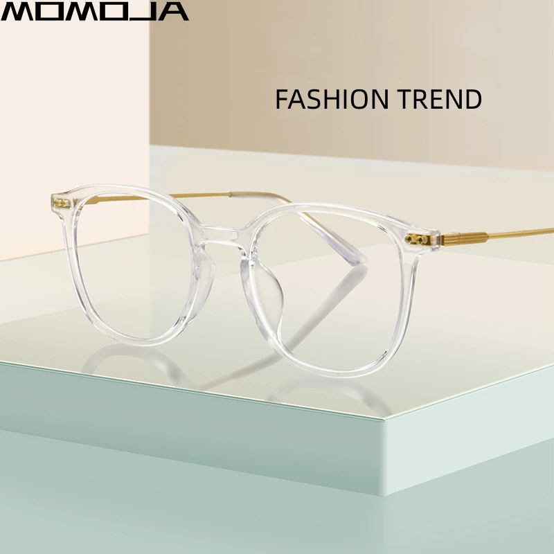 MOMOJA New Fashion Eyewear Retro Square Transparent TR90 Eyeglasses Optical Prescription Glasses Frame For Men And Women B98001F