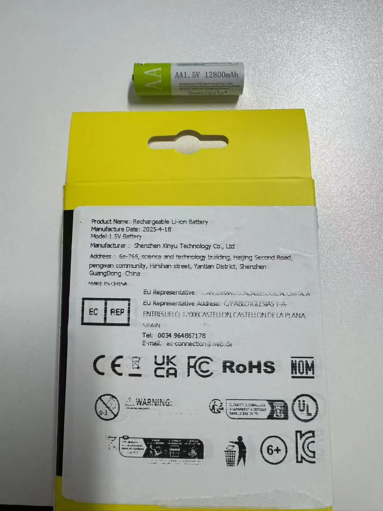 

1,5 В AA 12800 мАч USB-перезаряжаемая литий-ионная батарея для мыши с дистанционным управлением, электрическая игрушечная батарея + кабель Type-C