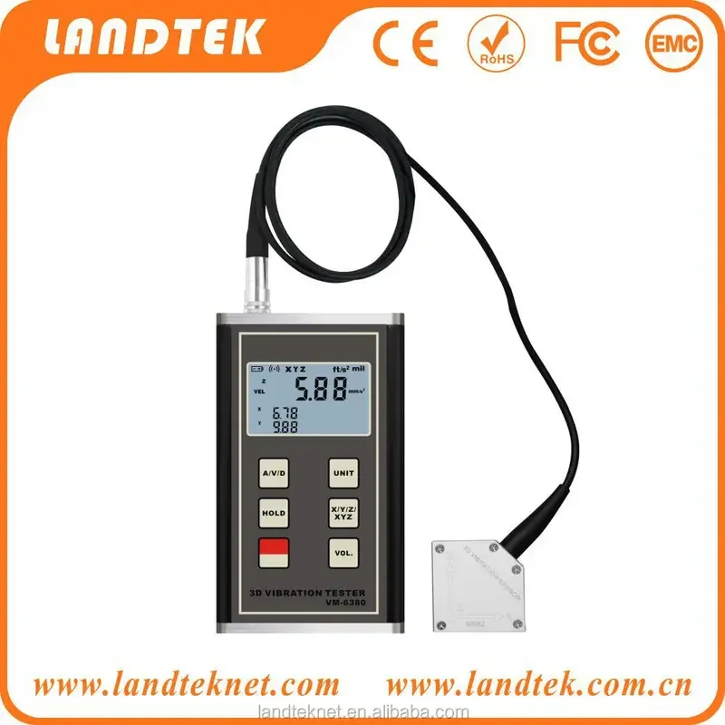 LANDTEK Digital Meter 3-Axis Accelerometer X. Y. Z Vibration Tester VM-6380