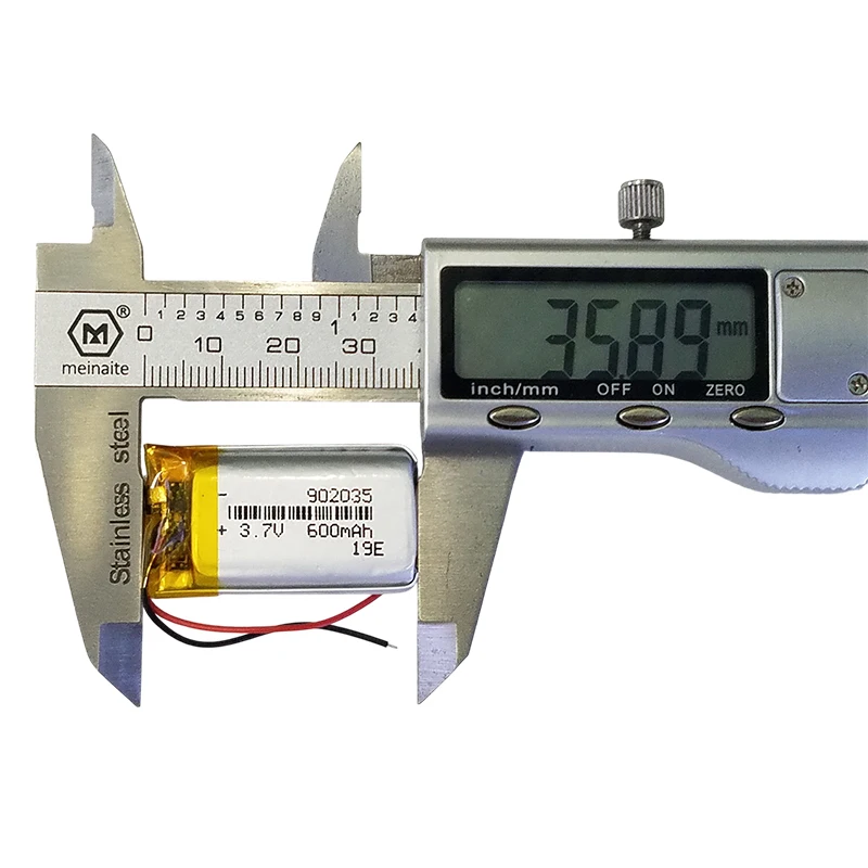 902035 3.7V 600mAh Compact Li-Polymer Battery for Small Wearables and Electronic Toys 902030 902040 902535 902025 902525
