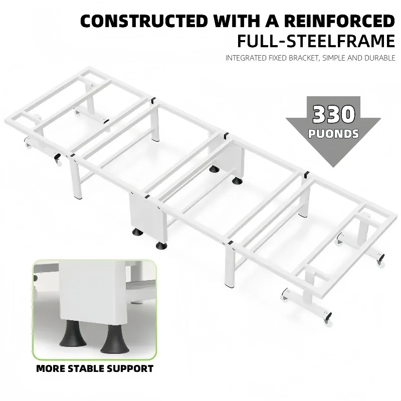 Folding Bed with High Density Compact Storage with High Density Sponge Mattress, Single Bed, Easy To Assemble, Lightweight
