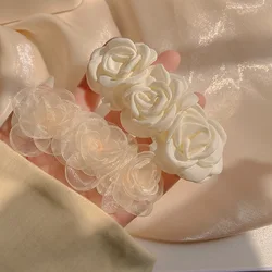 Retro Camellia Style Hairpin Girls Side Bangs Broken Hair Hair Clip French Elegant Temperament Fashion Hair Accessories