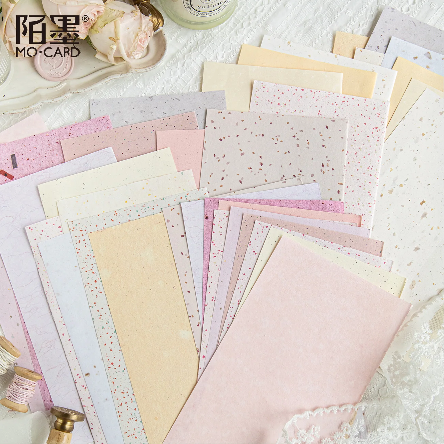 9 Buah/Lot Kertas Bahan Bantalan Memo Tinta Berwarna Kertas Scrapbooking Jurnal Sampah Kertas Dekorasi Latar Belakang Retro