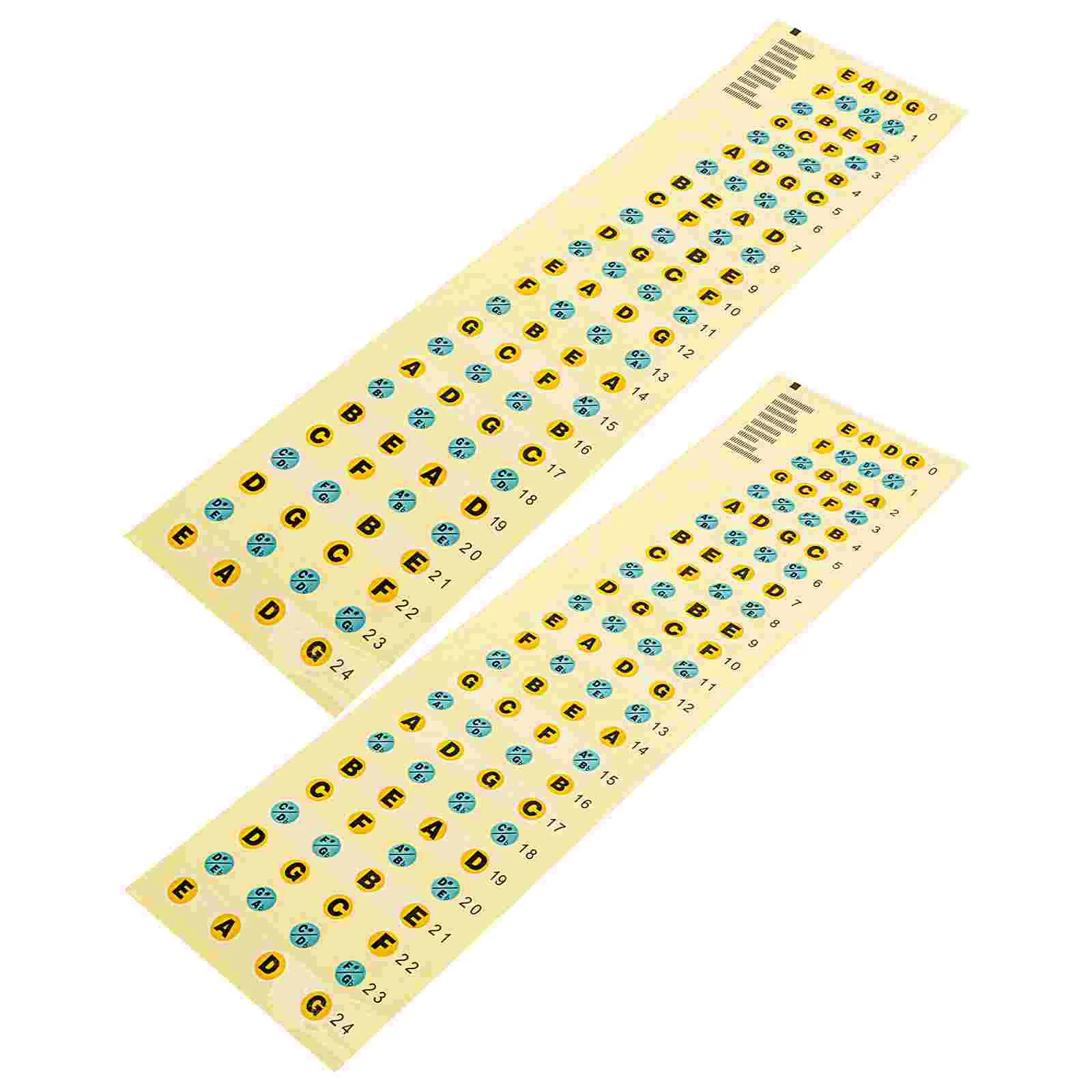 2 Pcs Record Bass Sticker Fretboard Accessories Electric Guitar Note Map Decals