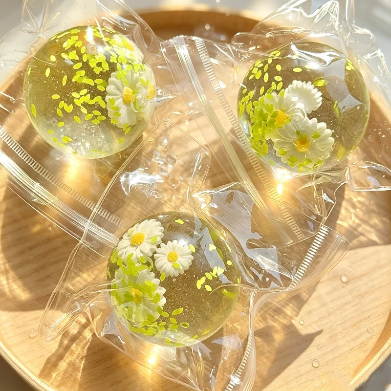 Spring Daisy Ball Squishy Maltose Ball Squeeze Toy Stress Relief Decompression Toys New Year Chrismas Gift