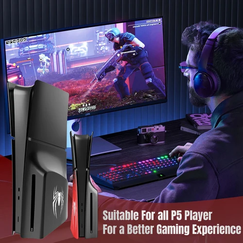 Imagen 2 del producto Placa frontal con ventilación de refrigeración para Playstation 5 Slim Disc Digital Edition PS5 Slim Cover Skin Face Plates