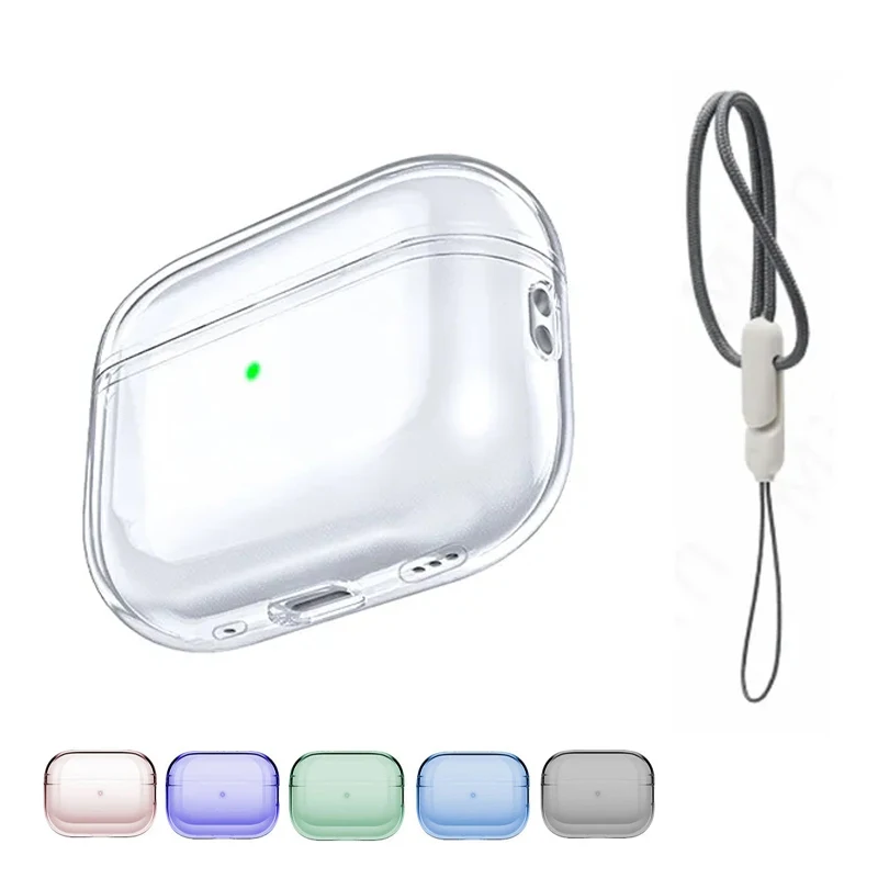 Soft Silicone Case with Anti-lost Lanyard for Apple AirPods Pro 2 generation 2022 TPU Soft Skin Shockproof Case Cover Designed