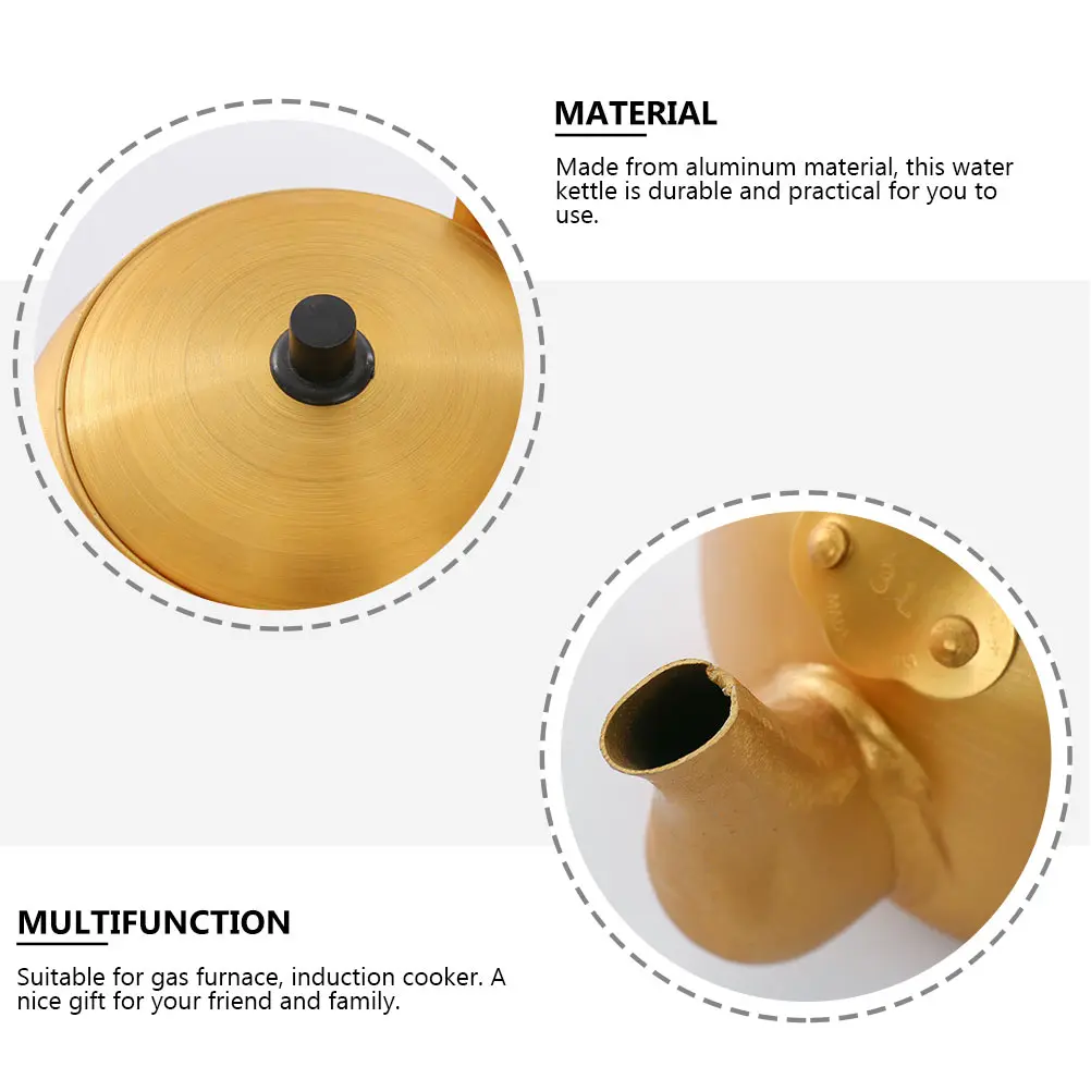

1 pc Aluminum Water Kettle Retro Teapot Insulated Handle Gas Induction Stovetop Boiling Pot For Tea Coffee Home Kitchen