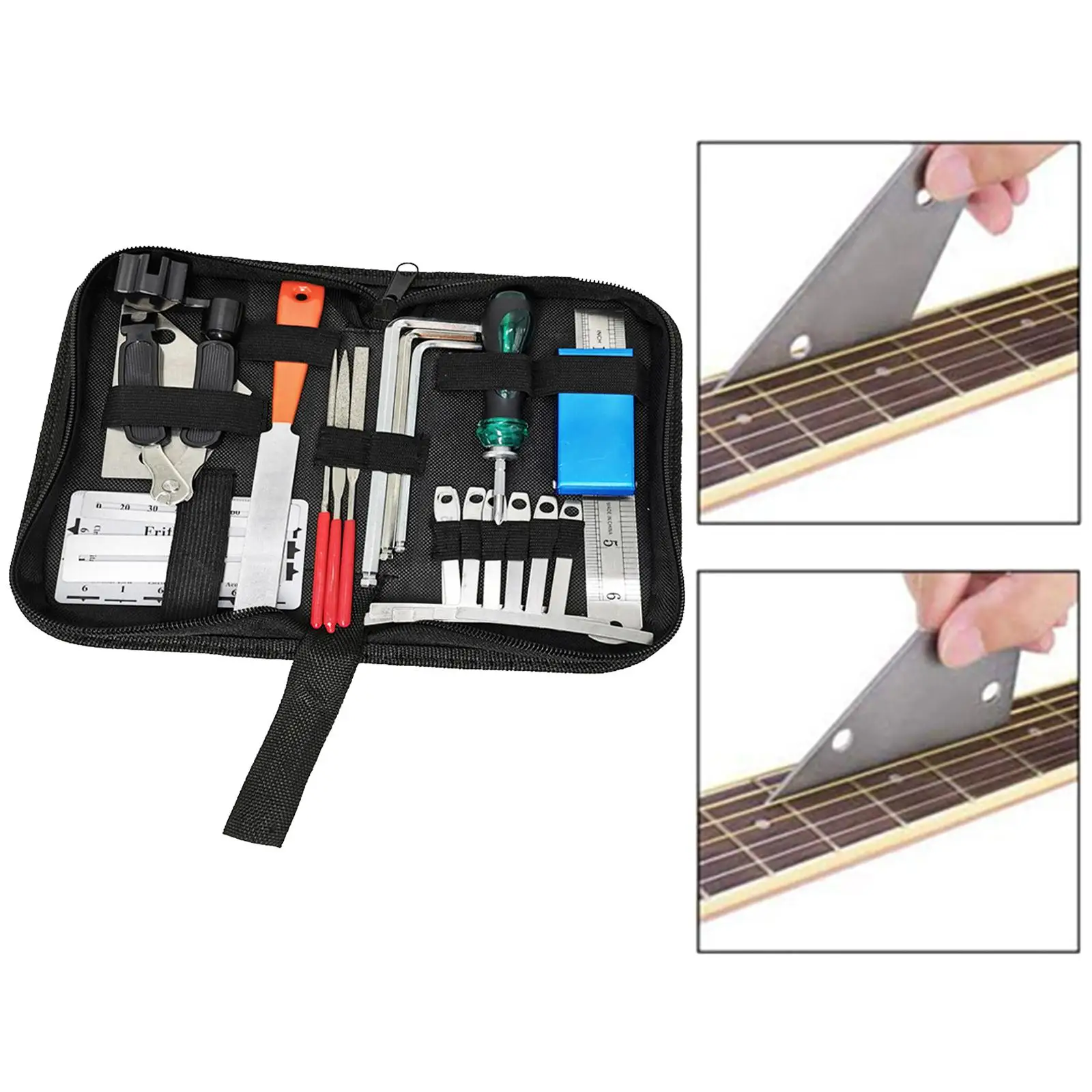 25 peças kit de ferramentas de guitarra profissional, com bolsa de transporte