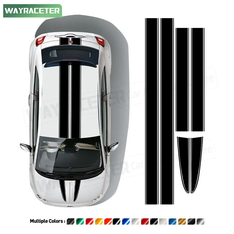 

Bonnet Stripes Hood Engine Cover Roof Trunk Tail Body Graphcis Vinyl Decal For Fiat 500 Abarth 595 695 500c 500e Accessories