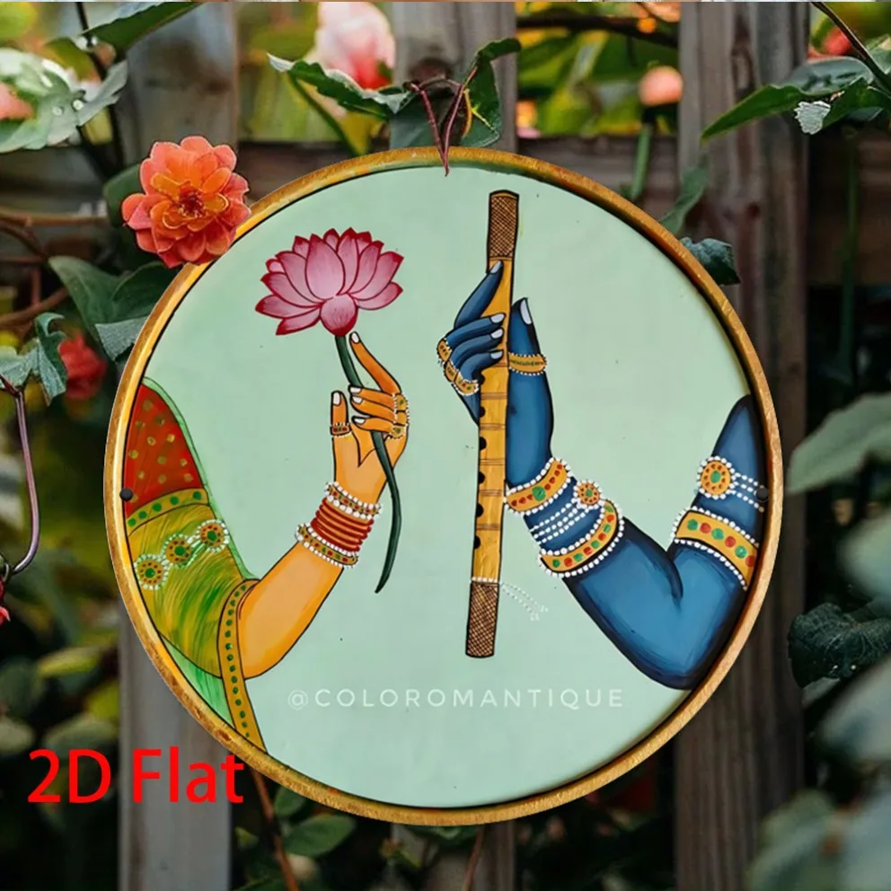 2D Vintage Indische Vase Metallschild – wasserfeste handbemalte Wanddekoration für Zuhause, Hochzeit, Festival, böhmische Geschenkidee