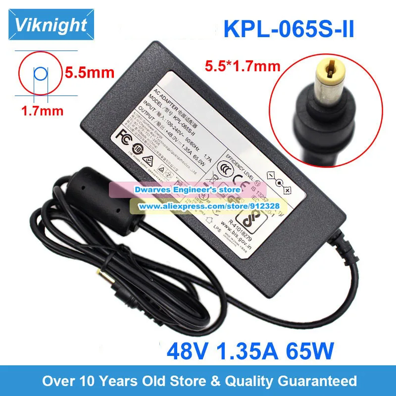 KPL-065S-II KPL065S-VI Power Adapter 48V 1.35A 65W ADS48065-VI-CWT for Hikvision Video Recorder DS-7604NI-K1/4P(B)