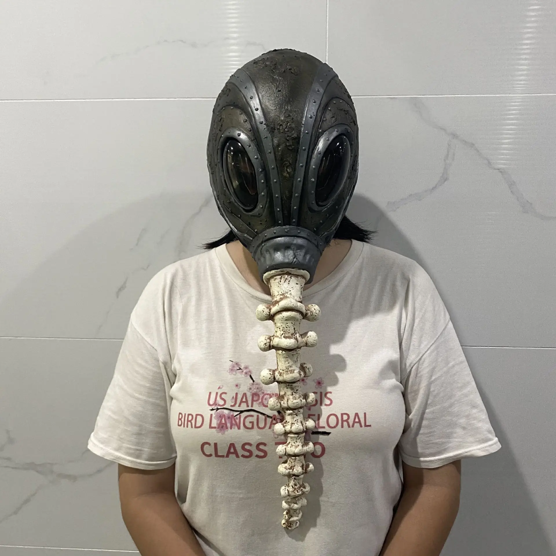 Latex-Maske Kopfbedeckung Gruselhaus Gruselkostüm Halloween Horrormaske – Detail 2