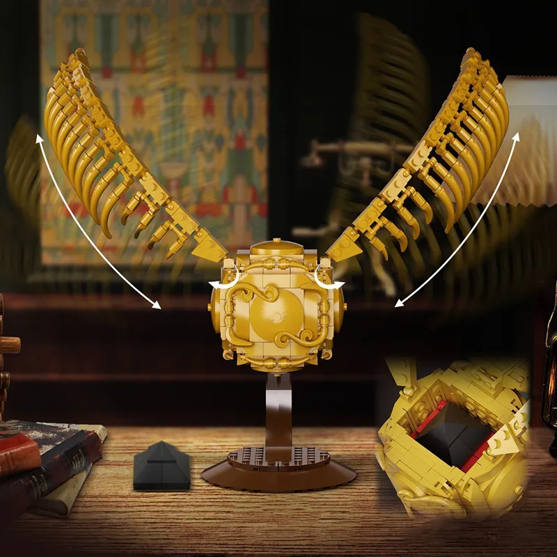 Set de Bloques de Construcción MOC Snitch Dorada, Modelo de Balón de Quidditch Mágico, Ladrillos de Ensamblaje DIY, Juguete para Niños y Adultos, Decoración para el Hogar y Escritorio