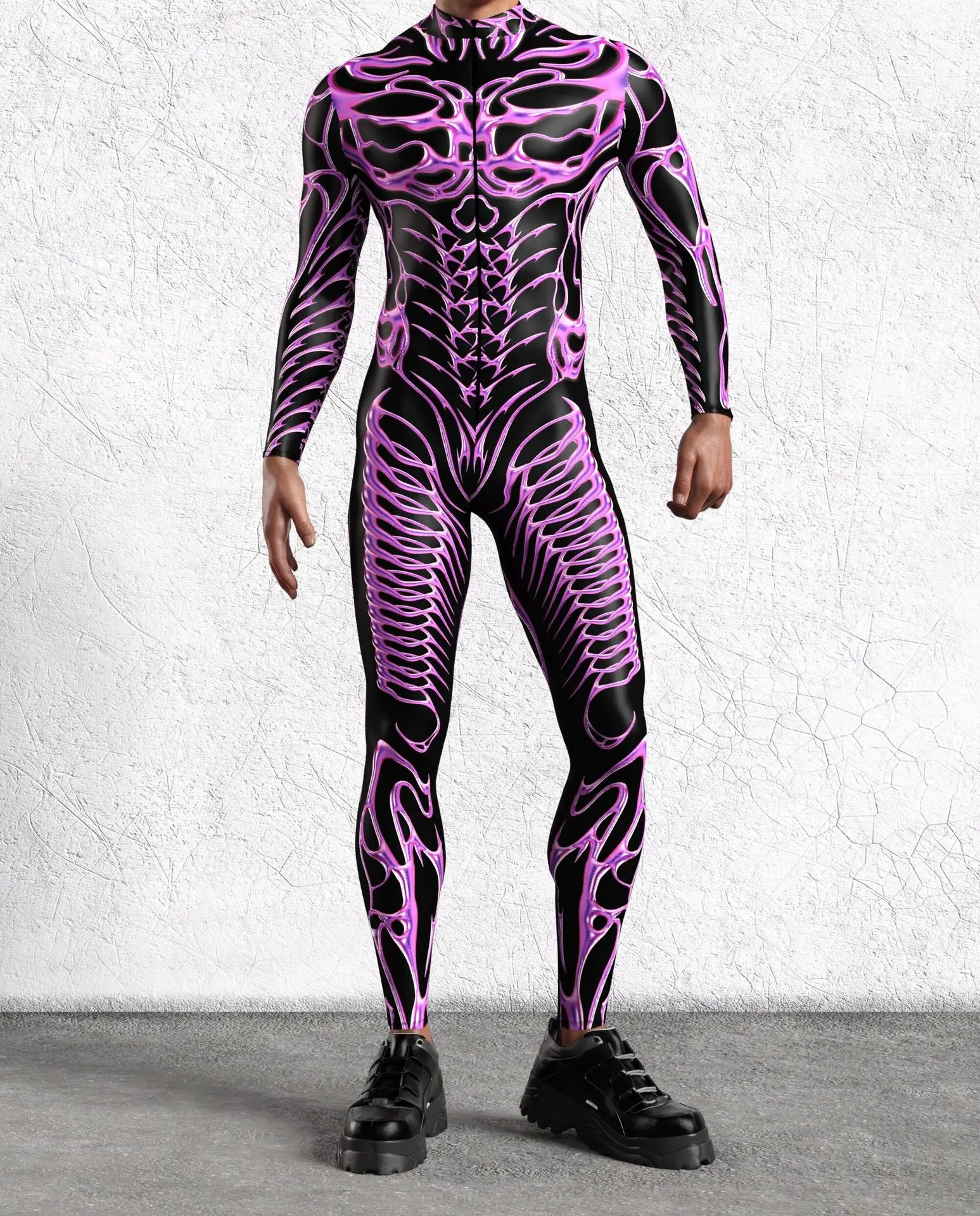Cooler Rüstungs-Cosplay-Bodysuit Cosplay-Jumpsuit Steampunk-Punk-Kostüm Halloween-Party-Show-Auftritt Herren Zentai-Anzug 2026 – Detail 11