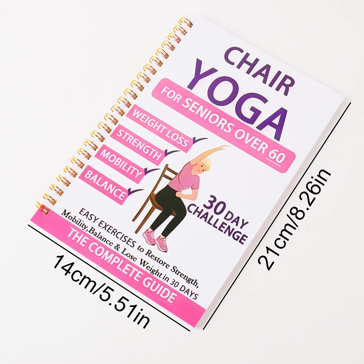 28-30 Day Chair Yoga Guide Weight Loss Muscle Strength Flexibility Beginner Seated Workout Book for Seniors & Adults
