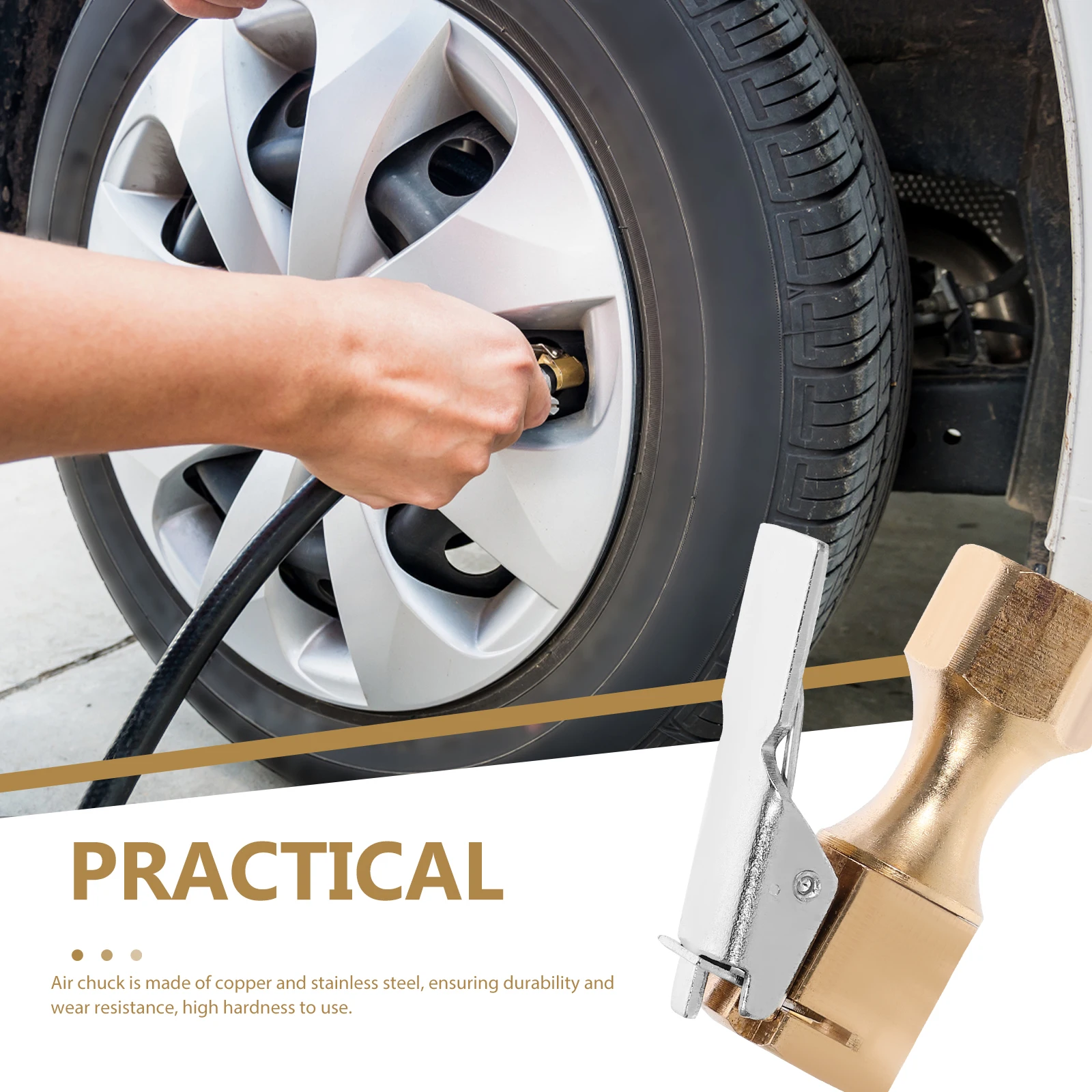 

Copper Tire Chuck Inflator Air Chuck Sealed Ball Clip for Car Motorcycle Bicycle Truck Accessories