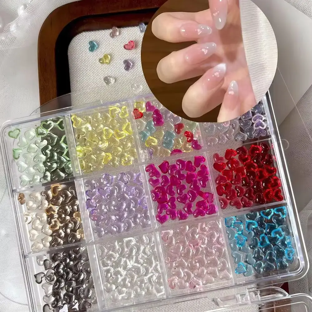 1Box 3D Multi-Color Heart Nail Decorations Resin Mini Heart Nail Art Charms DIY Acrylic Jewelry Making Craft Nail Supplies Kits*