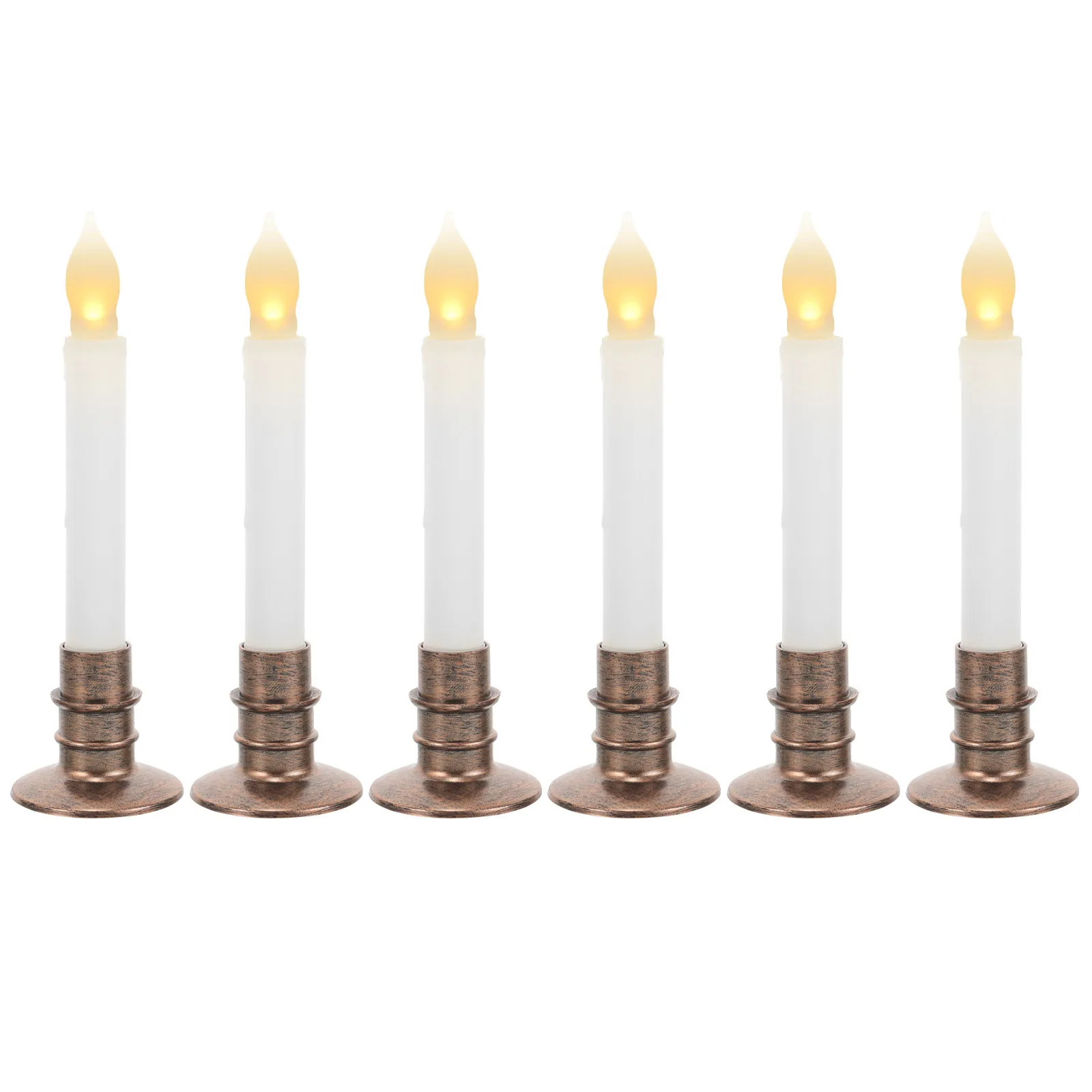 

6 шт. беспламенных светодиодных декоративных свечей на длинной ножке с ярким светом для дня рождения, рождественской вечеринки, дома