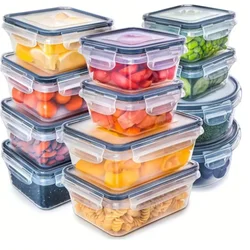 12 sztuk zestaw pojemników na żywność do kuchni BPA FREE Lunch Box Sugar Cereals Fresh-keeping Box Storage Container