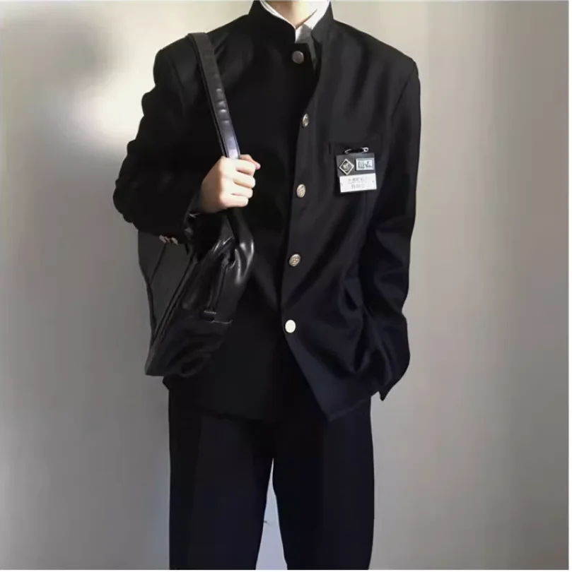 Traje Zhongshan de estilo universitario para hombre, uniforme escolar japonés JK de otoño