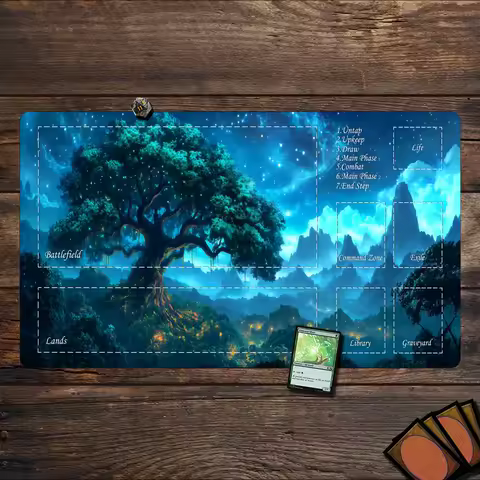 Magic Playmat card gaming mat with zones Giant life tree mtg playmat rubber anti-slip Desk Mat gamer keypad expansion mousepad