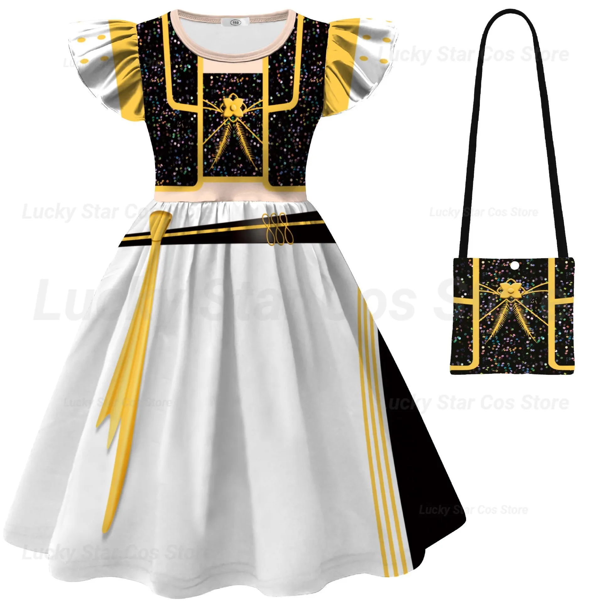 Children Fly Sleeve Casual Dress  Girls K-POP  Cosplay  Princess Dresses   Fashionable trend dress Birthday Vestidos Gift