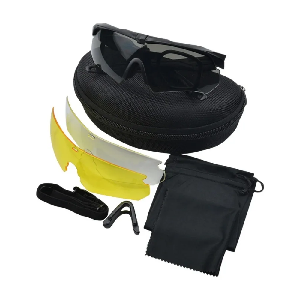 Military Tactical Goggles CS Airsoft Windproof Shooting Glasses HD 3 Lens Motocross Motorcycle Mountaineering Safe Glasses image 3