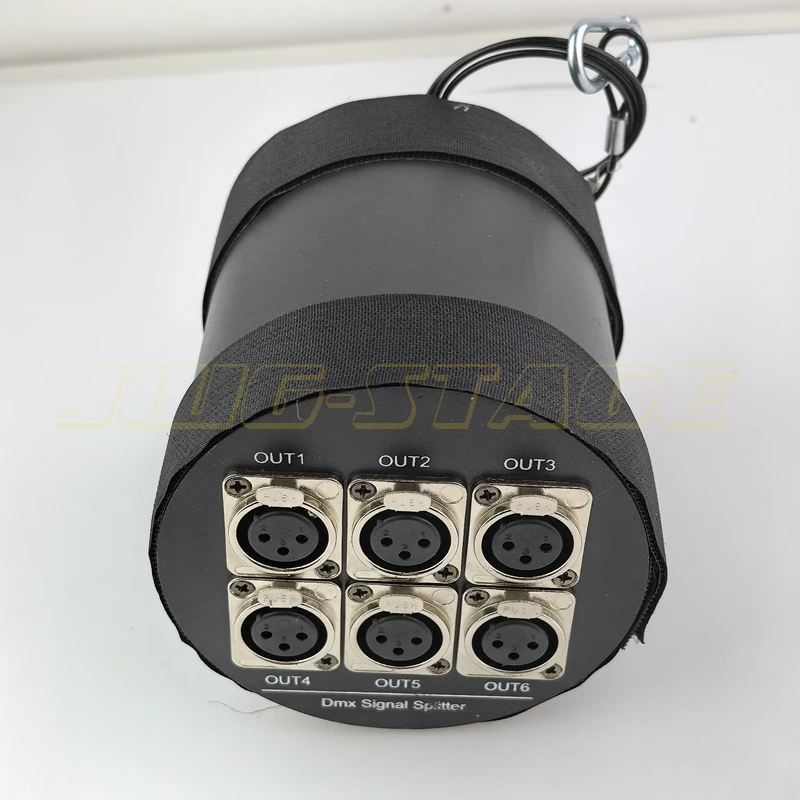 DMX Amplifier Output 6 Channels Cylinder DMX 512 6 Port DMX Splitter For Dj Disco Stage Light Control