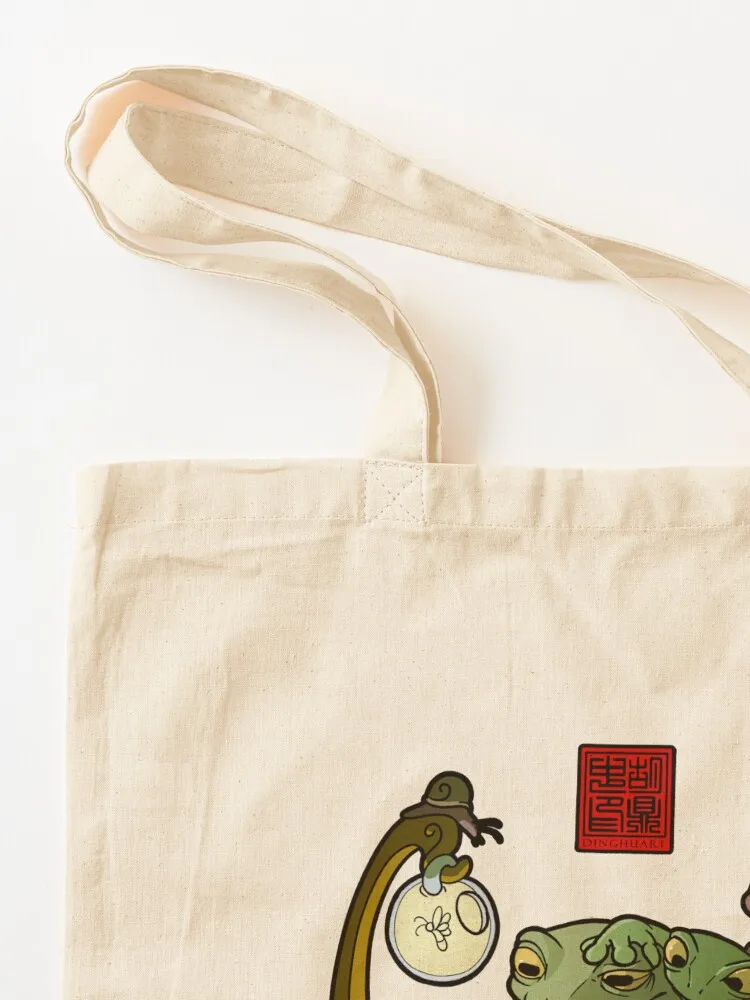 حقيبة حمل على شكل ضفدع وابنه Storytime حقيبة تسوق نسائية حقائب قابلة لإعادة الاستخدام حقيبة قماش #3