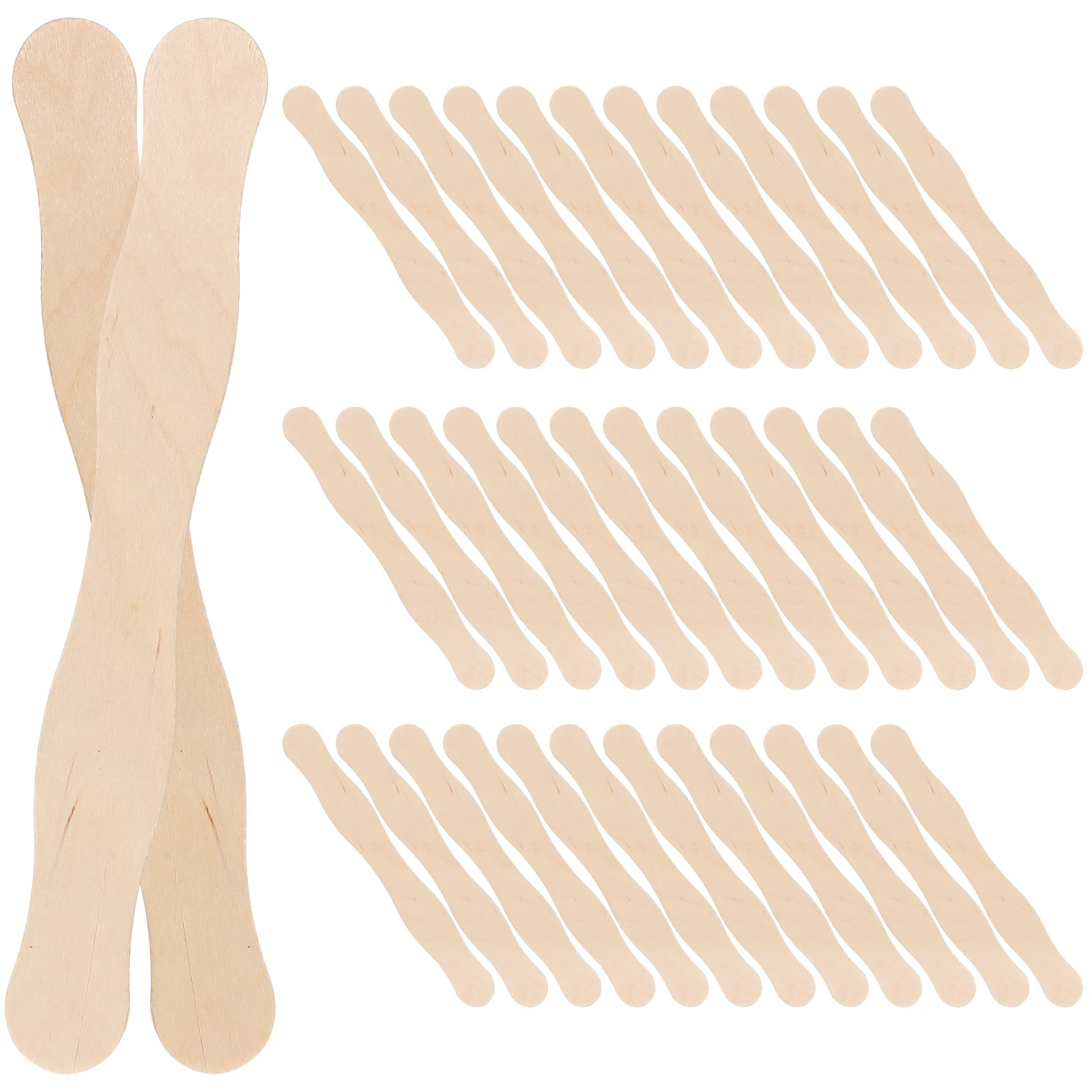 50 PCS DIY Wooden Stick Popsicle Sticks Mini Fan for Ice Cream Craft Dessert Accessories Crafting Props Cake Supplies