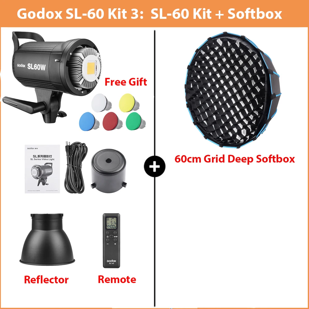 Godox-LEDビデオ録画用ライト,SL-60Wインチ,Core 95,sl60w,白,5600k
