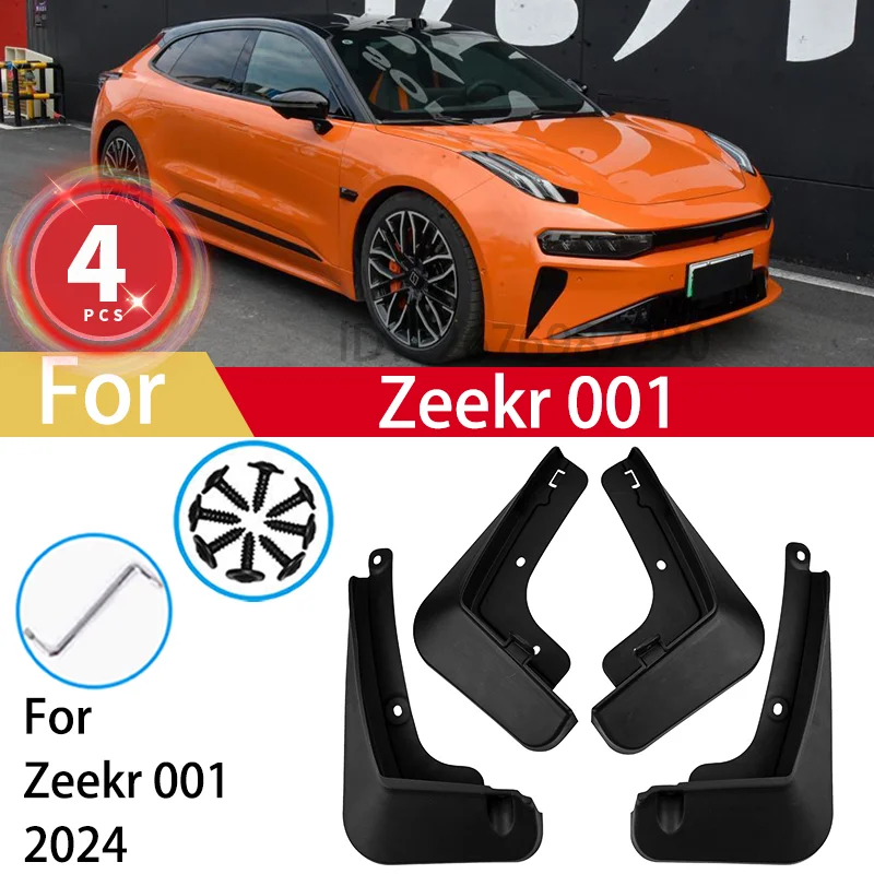 

For Zeekr 001 2024 Mud Flaps Splash Guards MudFlaps Front Rear Fender 4Pcs Mudguards Car Accessories