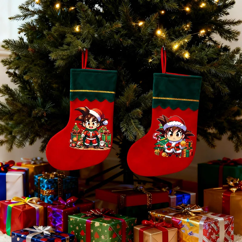 

New Dragon Ball Christmas Stockings Sack Cartoon Gift Bags Candy Bag Xmas Decoration Home Sock Navidad Tree Decoration Xmas Gift