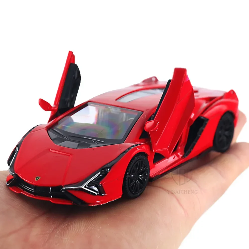 1/36 liga diecast lamborgn siy modelos de carros de brinquedo veículos de metal com puxar para trás enfeites essenciais de acabamento fino