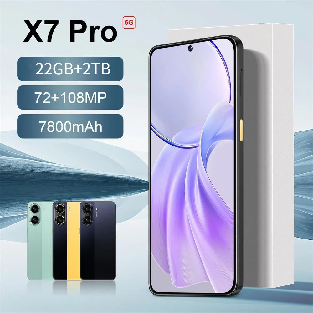 

2026 HOT X7 Pro 7.0 inch Global Edition Original Smart 5G Dual Card 22GB+2TB Android 7800mAh Battery Facial Recognition Function