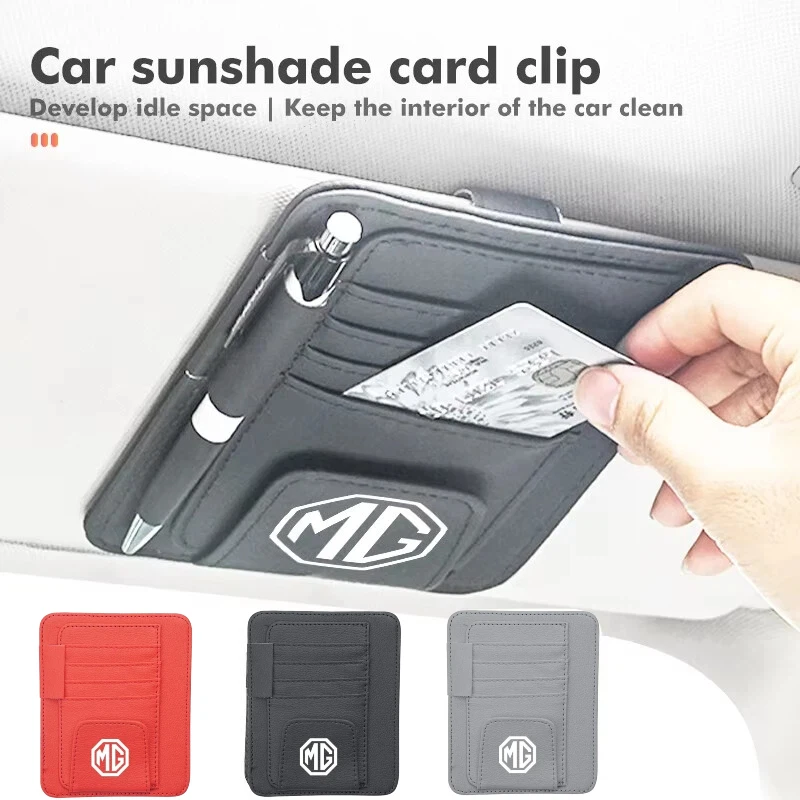 Car Sun Visor Glasses Holder Card Clip Organizer Anti-Scratch Storage For MG ZS MG4 EV MG HS MG3 MG5 EV Marvel R MG ONE