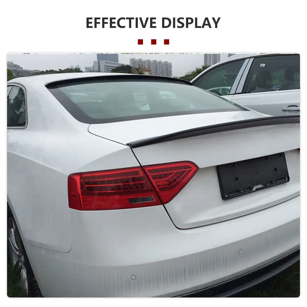 Carbon Fiber Rear Roof Spoiler wing Lip for Audi A5 2 Door 2008-2015 Non Sline S5 PU Unpainted Grey Rear Spoiler Window Wing