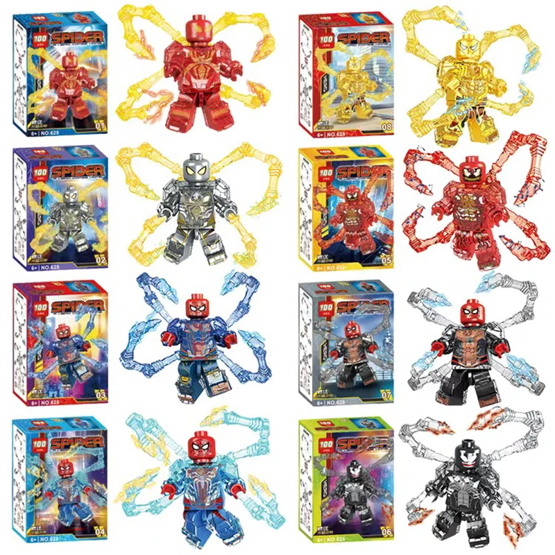 GUNDAM transformed Iron Man Spider-Man Thanos juguete periférico de animación, muñeca pequeña, 8 estilos, colección de modelos de figuras