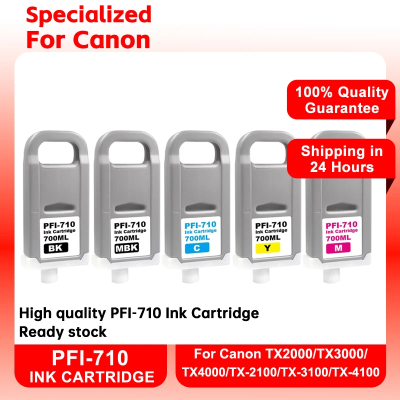 700ML For Canon PFI-710 Ink Cartridge For Canon imagePROGRAF TX-2000 TX-3000 TX-4000 printer Compatible Ink Cartridge With Chip