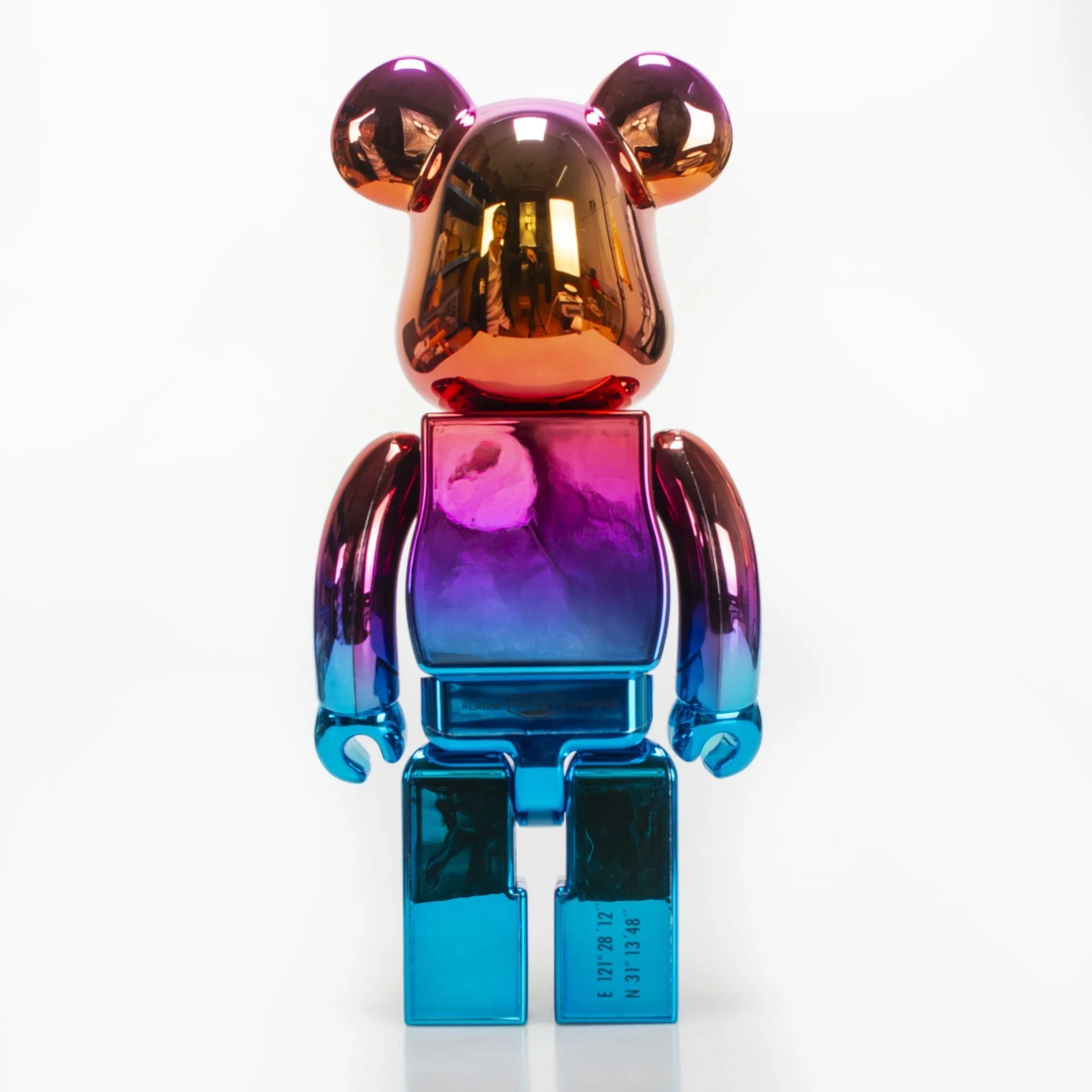 Bearbrick 400% shanghai noite galvanoplastia edição 28cm altura 11 polegadas coleção presente figura decoração para casa ornamento