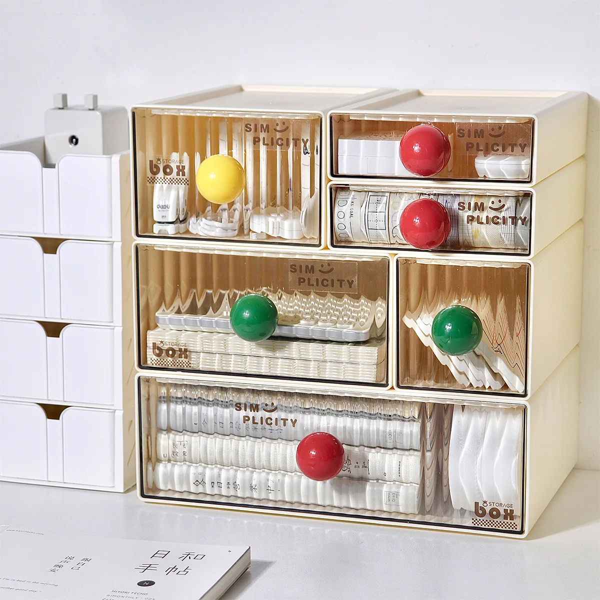 Freely Combined Storage Box Plastic Large Capacity Household Living Room Storage Box Desktop Storage Drawer