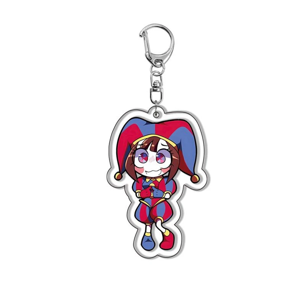 Anime Circus Pomni Jax Ragatha Gangle Zooble Kinger Cosplay Costume Acrylic Key Chain Keychain Pendant Prop Accessories Gift