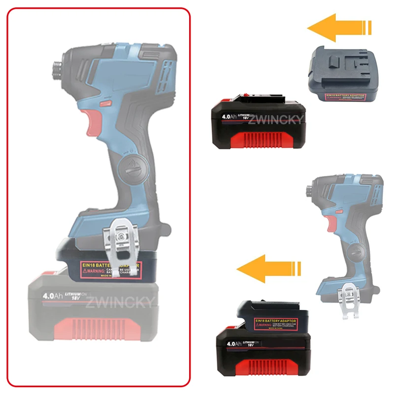 Batterieadapter für Einhell 18V Li-Ionen-Akku, kompatibel mit Makita/Dewalt/Milwaukee/Bosch/Parkside 18V Akku-Elektrowerkzeugen – Detail 8