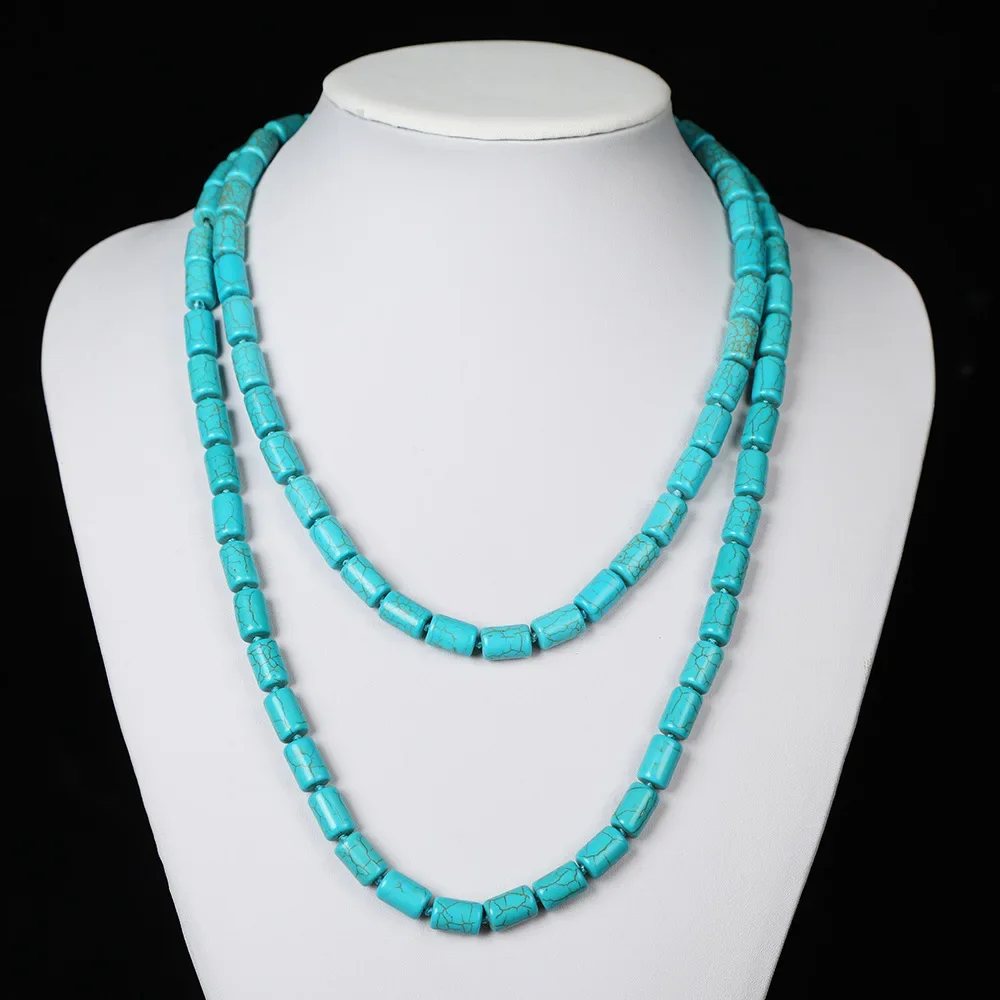 7 Style Imitation Turquoise Bead Length Necklace Women In Choker Necklaces Men's Jewelry Handmade Fashion Party Clothing