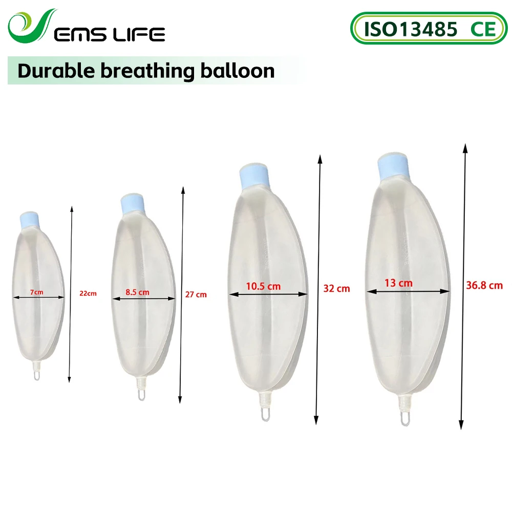 Durable High Quality CE Certified Emslife Silicone Breathing Balloon Simulated Lung Circulation Loop Nonleak Air Bag