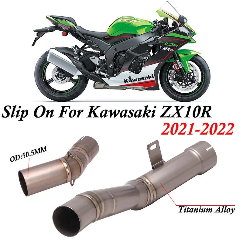 Slip On For Kawasaki Ninja ZX-10R ZX10R ZX 10R 2021 - 2024 Motorcycle Exhaust Mid Link Pipe Motocross Escape Motorbike Muffler