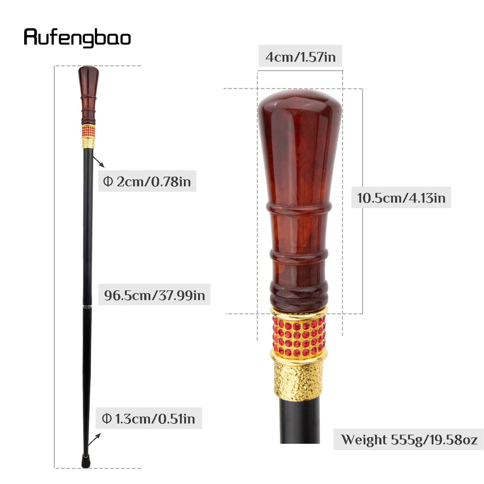 Red Wire Drawing Round Resin Fairy  Stage Cane Decorative Stick Decorative Cane Cosplay And Parties, For Cosplay & Party