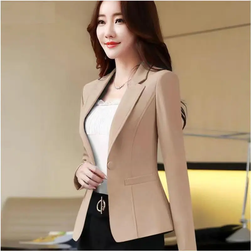 

Women'S Clothing Trend 2025 Blazer Woman Fashion Spring Autumn Solid Color Ladies Oversized Business Lapel Long Sleeve Trendy