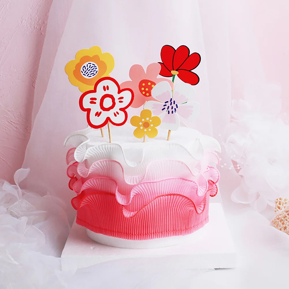 

24Pcs Flower Insert Cake Toppers Beautiful Birthday Decoration Charming Bouquet Accessories Stylish Cake Supplies
